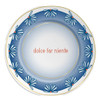 Elegant Dolce Pause Porcelain Plate with intricate script.