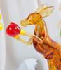 Close-up of the detailed lampwork in the Boxing Kangaroo Glass Art, accentuating its elegance.