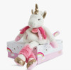 Snuggly soft unicorn with glittery details and pink legwarmers, ready to gift in a charming box