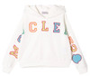 front view of white Multicolour embroidered logo hoodie from Moncler Kids