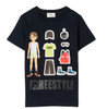 front view of freestyle t-shirt with outfit print from Fendi