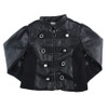 front view of black girly biker jacket from Miss Grant and her Microbe collection