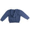 back view of blueberry blue colored cashmere cardigan from Dolce & Gabbana