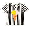 front view of black and white Striped 3d Ice Cream T-Shirt from BANGBANG COPENHAGEN