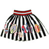 front view of girls' striped African Warrior Shilds Skirt from STELLA JEAN KIDS
