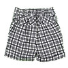 back view of White and Blue flax Checkered Shorts from MANUELL & FRANK