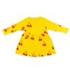 back view of baby girl Yellow Cherry Printed Dress from MINI RODINI
