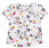 front of girl fashion Magazine Print T-Shirt with stars and baloons from JOHN GALLIANO KIDS