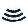 front of baby girl fashion "Smooth Sailing" Navy Blue Striped Skirt from DOLCE & GABBANA, plain weave, frills, stripes, elasticized waist, no pockets, side closure, zip, unlined, flared style