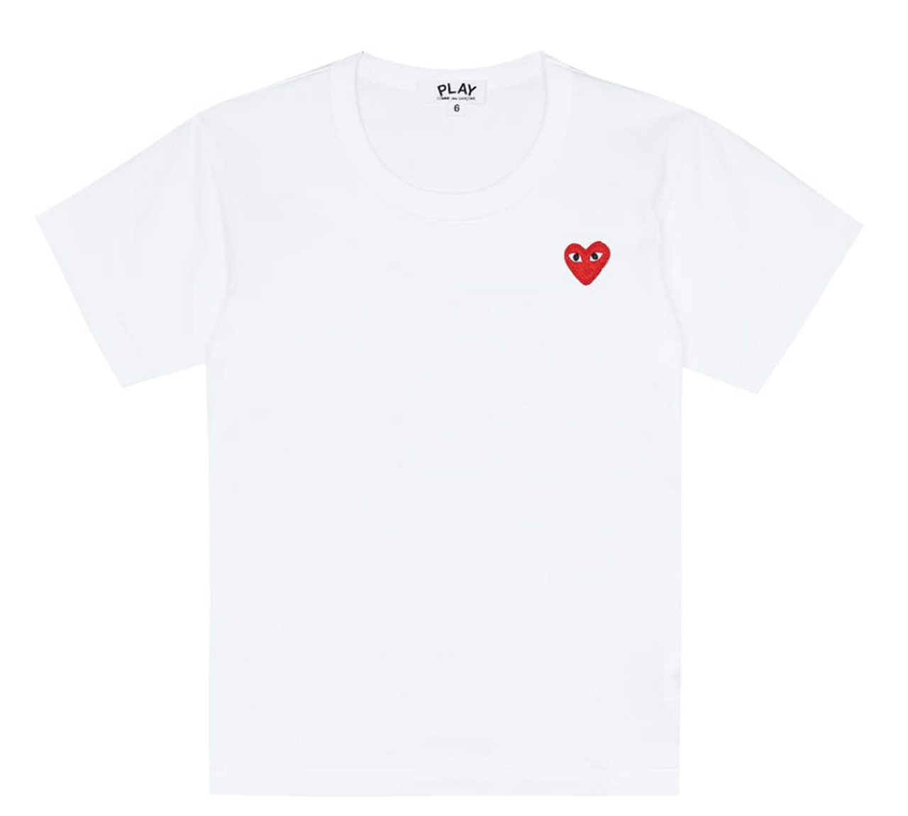 unisex Comme des Garcons Play Embroidered Logo Cotton T-Shirt