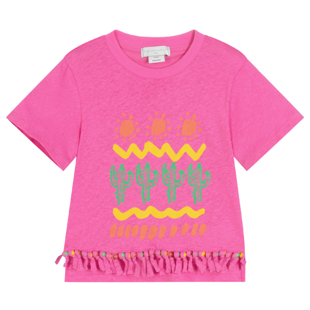 STELLA McCARTNEY KIDS Pink Cactus T-Shirt for Girls