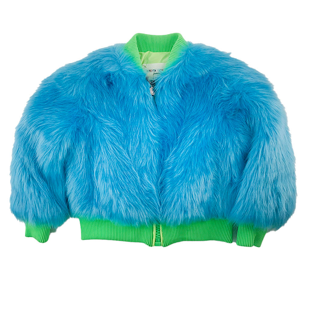 furry blue jacket
