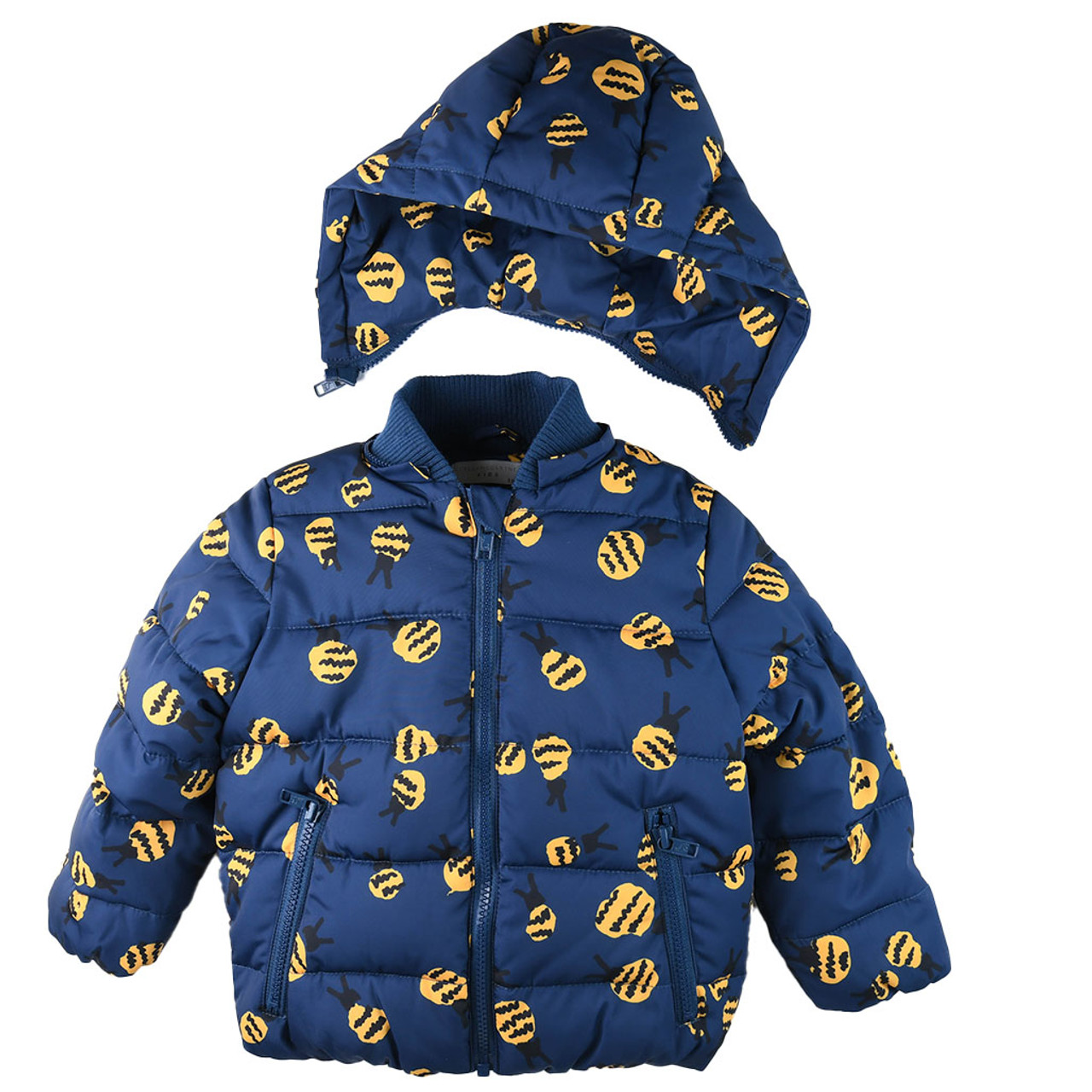 STELLA McCARTNEY KIDS 'Honey Bees' Blue Puffer Jacket for Boys and Girls