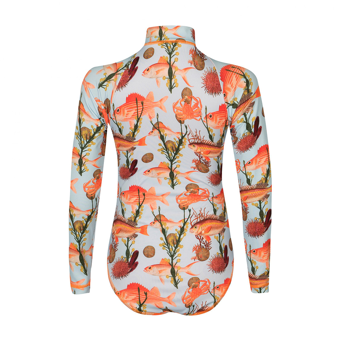 KRIO + COLOR Rash Guard Ocean World Bodysuit for Girls
