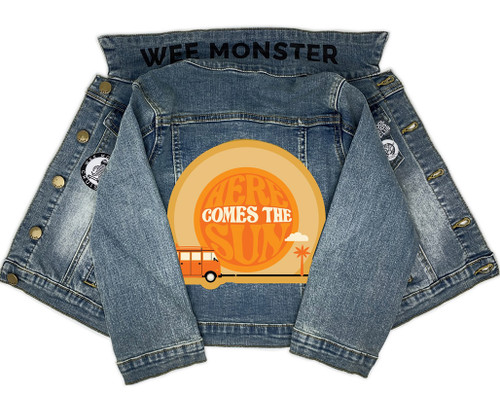 photo of WEE MONSTER Here Comes The Sun Denim Jacket - Unisex for Boys and Girls by WEE MONSTER