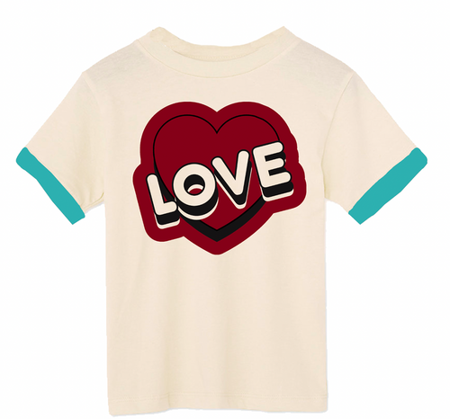 photo of WEE MONSTER LOVE Cream Tee - Unisex for Boys and Girls by WEE MONSTER