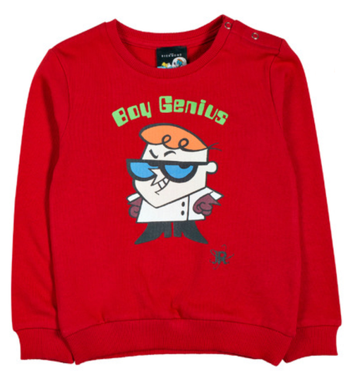 JOHN RICHMOND Dexter's Laboratory Boy Genius Red Sweatshirt for Boys and Girls