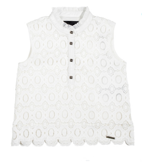 photo of JOHN RICHMOND White Lace Top for Girls by JOHN RICHMOND