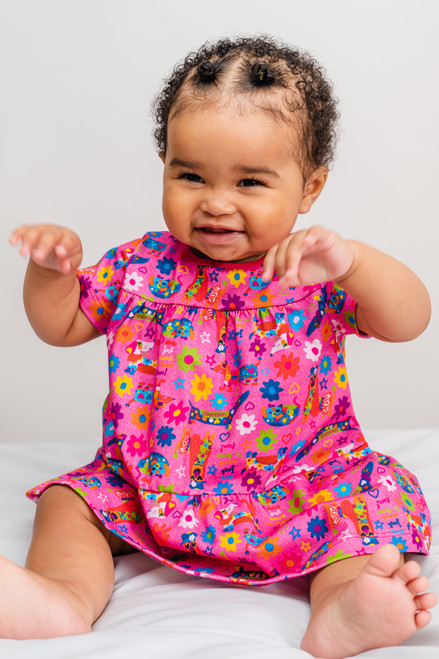 ROSALITA SENORITAS All Dogs and Flowers Dress for Girls ROSALITA SENORITAS All Dogs and Flowers Dress for Girls