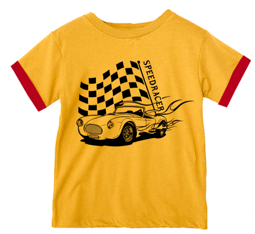 photo of WEE MONSTER Speed Racer Yellow Tee - Unisex for Boys and Girls by WEE MONSTER