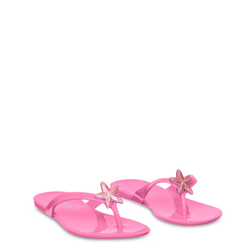 PETITE JOLIE Neon Pink Flip flops with a Starfish for Girls