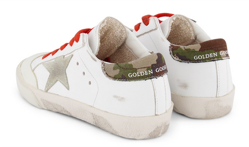 GOLDEN GOOSE Kids White Super Star Camouflage Sneakers for Boys and Girls