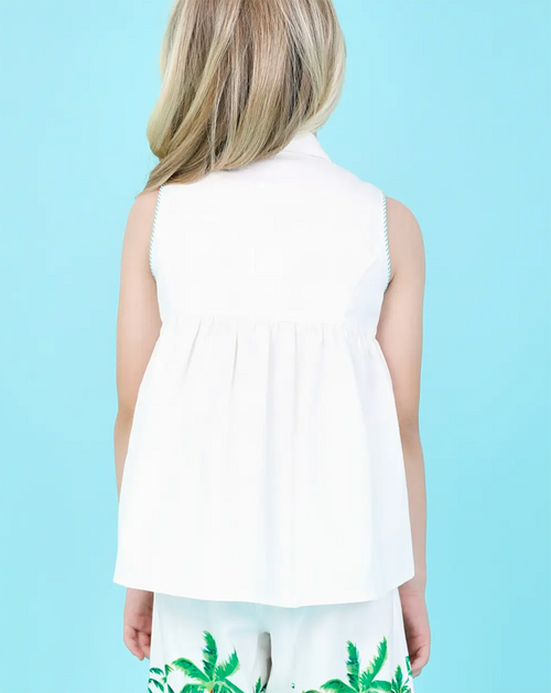 PAN CON CHOCOLATE Girls White Cotton Blouse PAN CON CHOCOLATE Girls White Cotton Blouse