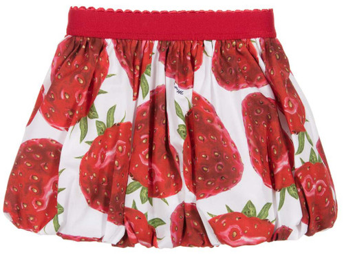 MONNALISA Red and White Strawberries Skirt for Girls MONNALISA Red and White Strawberries Skirt for Girls