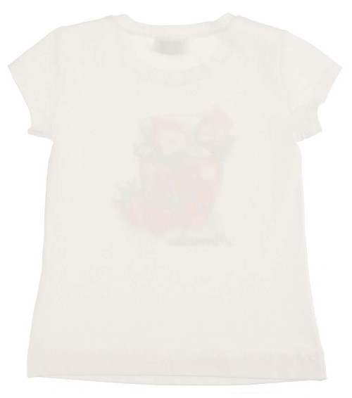 MONNALISA White T-Shirt with Embelished Logo for Girls MONNALISA White T-Shirt with Embelished Logo for Girls