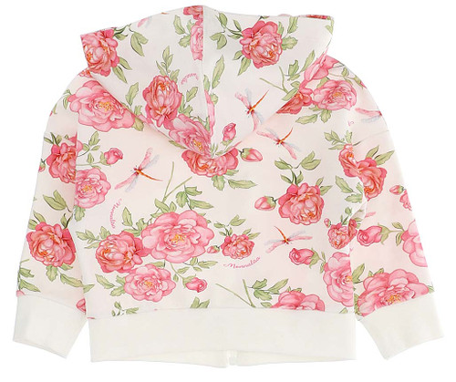 MONNALISA Zip-up Sweatshirt with Roses Print for Girls MONNALISA Zip-up Sweatshirt with Roses Print for Girls
