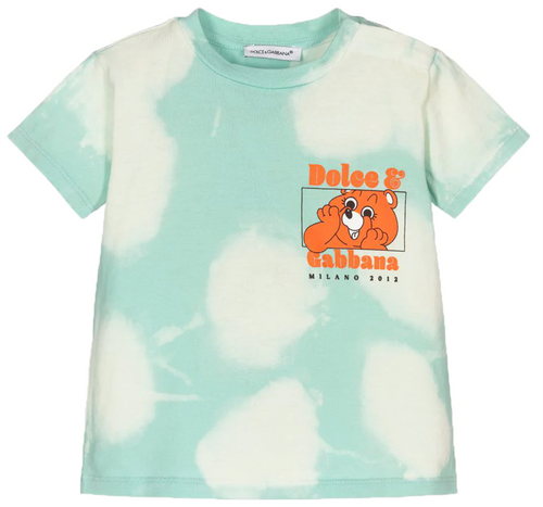 photo of DOLCE & GABBANA KIDS Cloud-graphic bear logo T-shirt by DOLCE & GABBANA