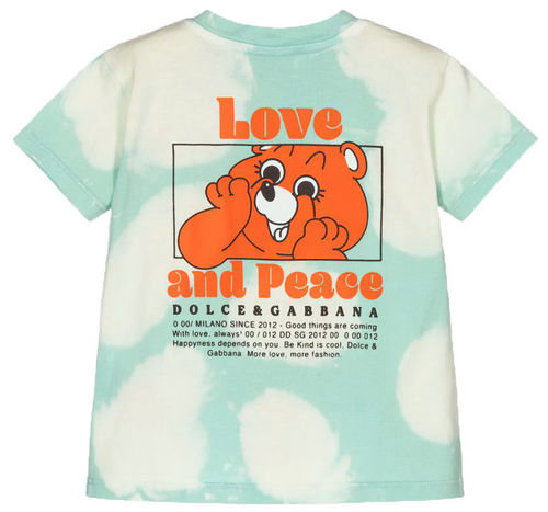 DOLCE & GABBANA KIDS Cloud-graphic bear logo T-shirt