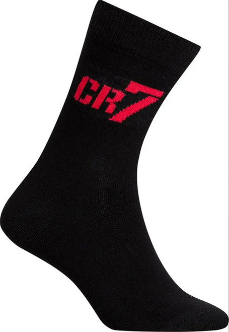 CR7 Cristiano Ronaldo Football Print Socks 2 Pairs in Black