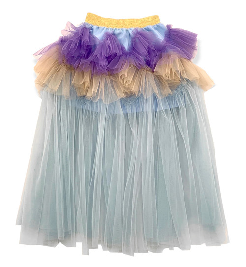 photo of RaspberryPlum Girls Ruffled Tulle Skirt in Blue, Purple and Peach by RASPBERRY PLUM