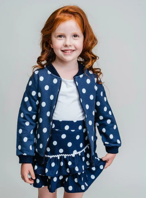 Bomber Jacket with Dots for Girls Bomber Jacket with Dots for Girls