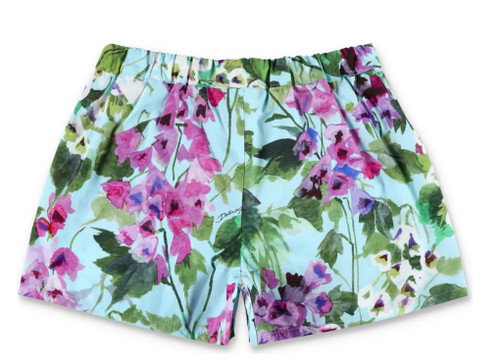 DOLCE & GABBANA Light-blue Shorts with Cowbell flowers