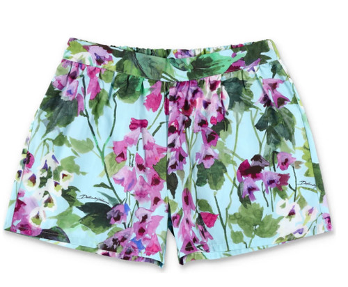 DOLCE & GABBANA Light-blue Shorts with Cowbell flowers