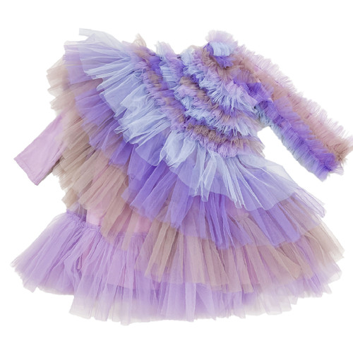 Rear view of the Swan dress highlighting its refined below-knee design. Rear view of the Swan dress highlighting its refined below-knee design.