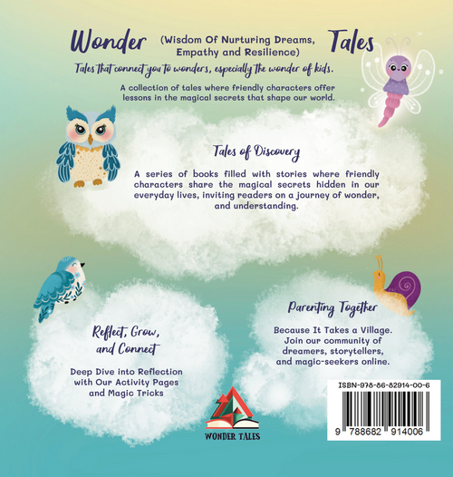 Back Cover of 'Where the Wise Things Grow' featuring colorful, magical illustrations.