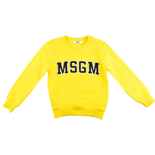 front view of Vivid Yellow Sweatshirt with logo from MSGM Vivid