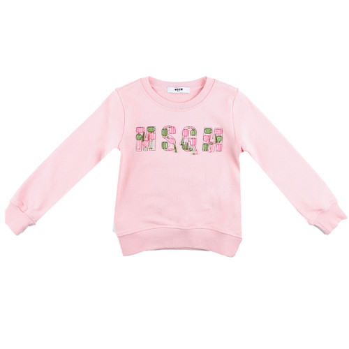 front view of Pink Gems logo Sweatshirt from MSGM