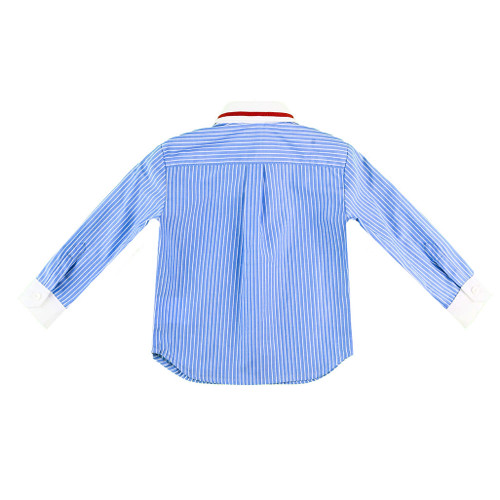 back view of Blue Thin Striped Shirt from MIMISOL back view of Blue Thin Striped Shirt from MIMISOL