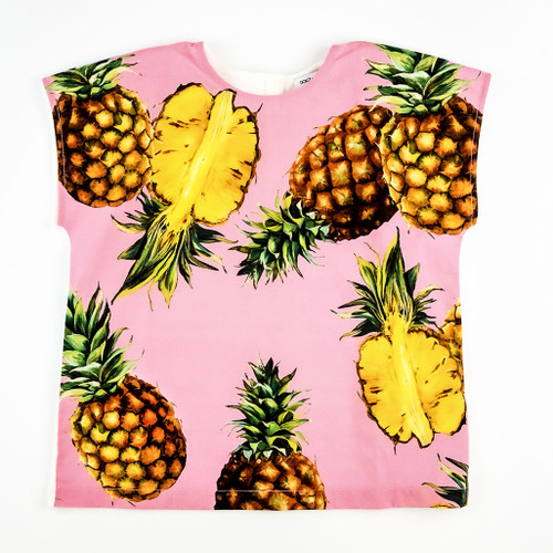 front view of tropical Pink T-shirt with Pineapples from DOLCE&GABBANA