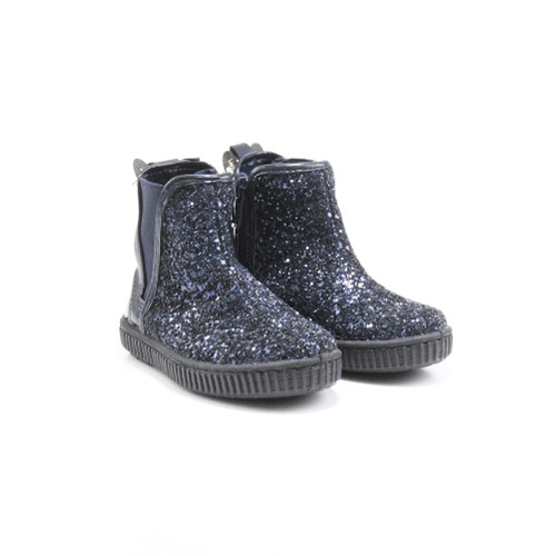 front/side of girl fashion "Jarioglit" Navy Blue Boots for Girls from CHIPIE