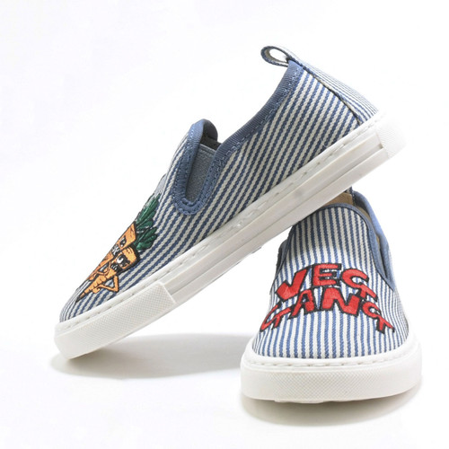 side view of kids fashion  striped "Veg Gang" Shoes from STELLA McCARTNEY KIDS