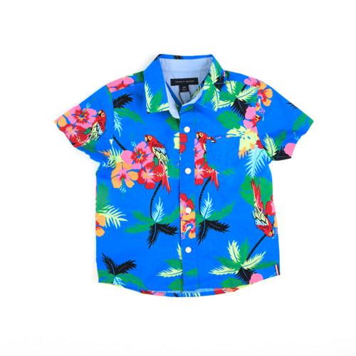 front of boy fashion Blue Tropical Shirt from TOMMY HILFIGER