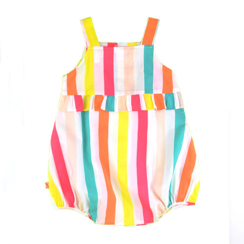 BILLIEBLUSH Pom Poms Striped Romper for Girls