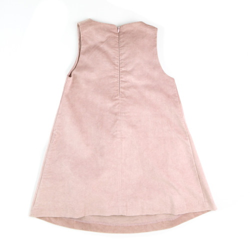 back of girl fashion "Simple Velvet" Pink Dress from KID'S COMPANY