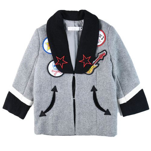STELLA McCARTNEY KIDS 'Wild and Classy' Patch Embellished Coat