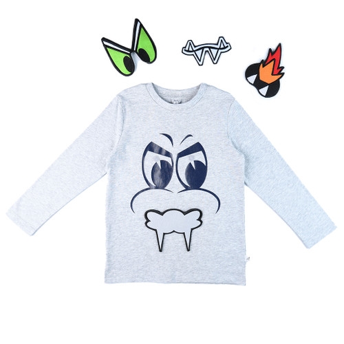 STELLA McCARTNEY KIDS Dragon Face Removable Stickers T-shirt for Boys